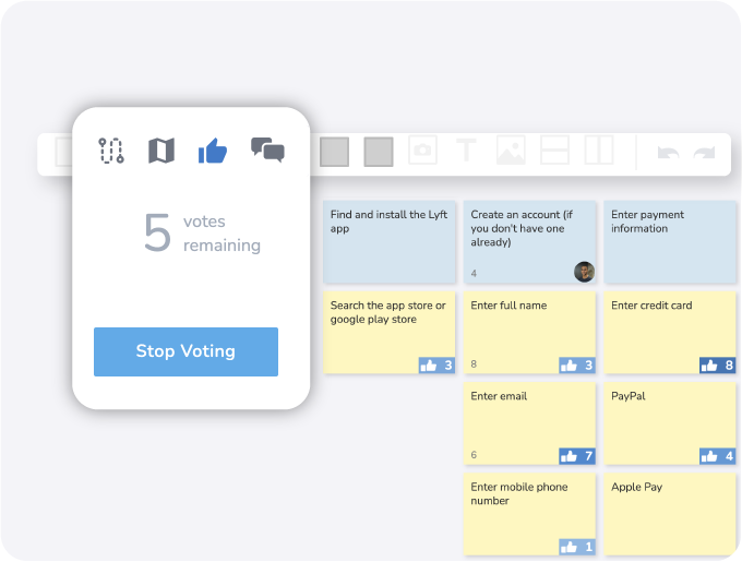 Voting in User Story Map example